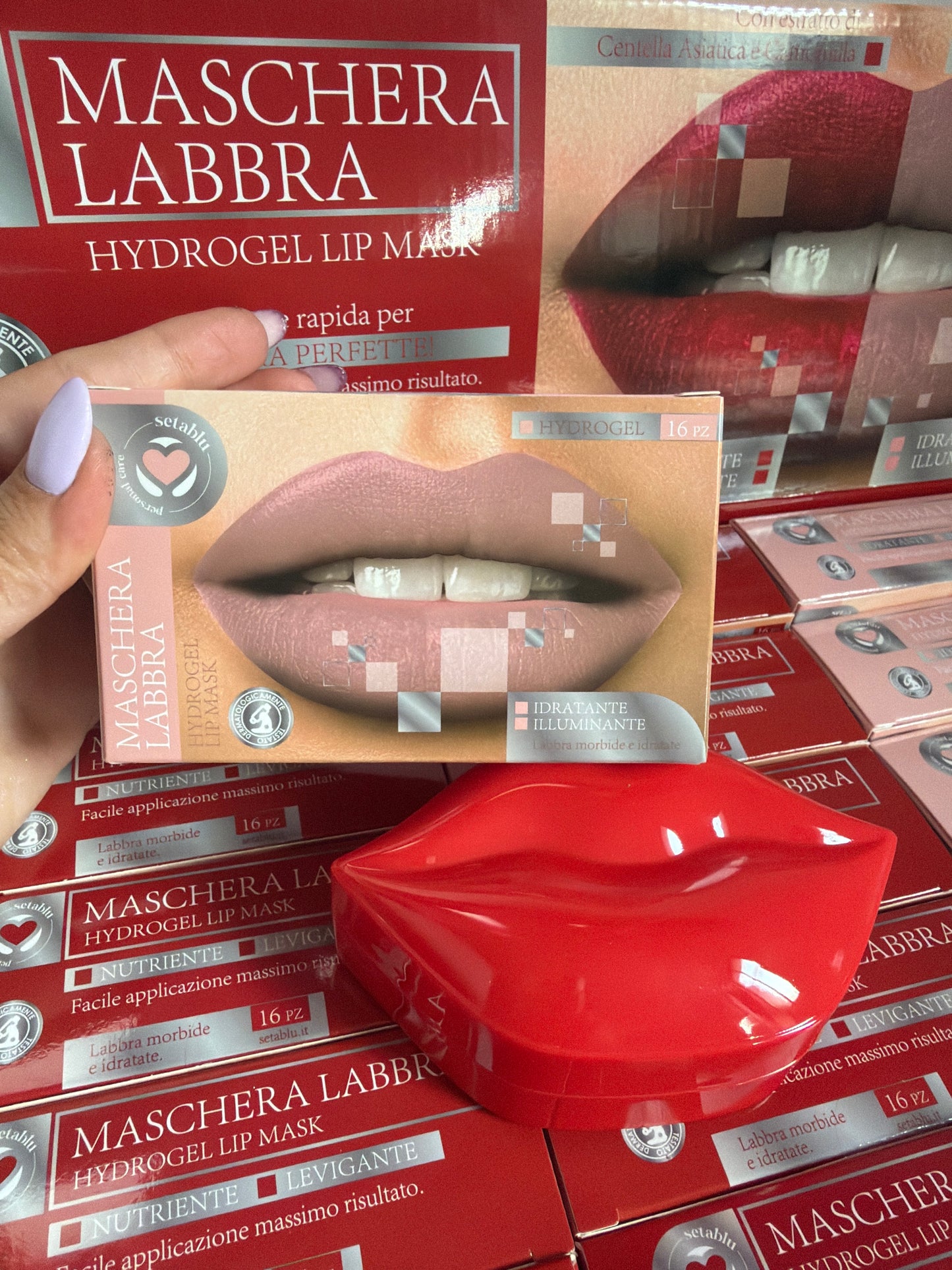 Maschera Labbra Hydrogel Idratante & Illuminante – 16 Pezzi 💖