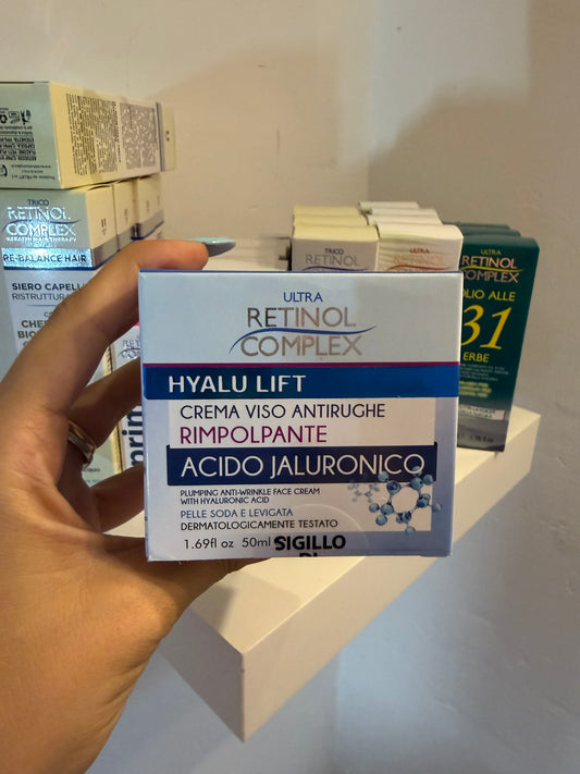 Crema Viso Hyalu Lift all’Acido Ialuronico – Ultra Retinol Complex | 50 ml