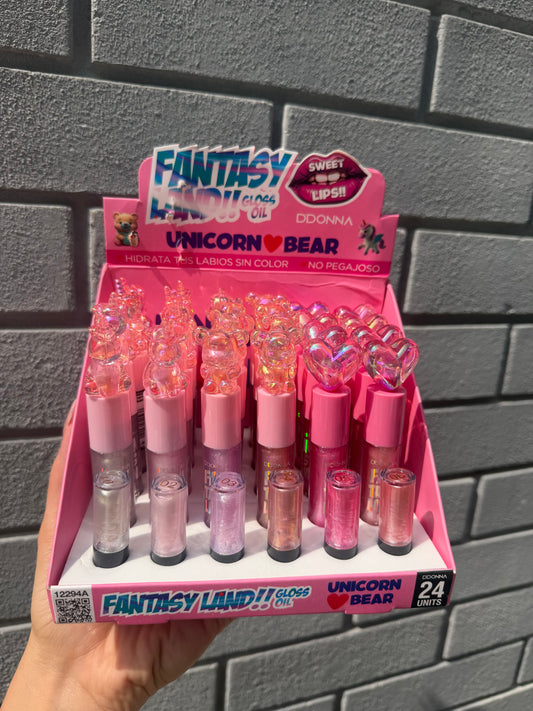 Lip Gloss Unicorn & Bear – Lucidalabbra Glitter Cute 🦄💋