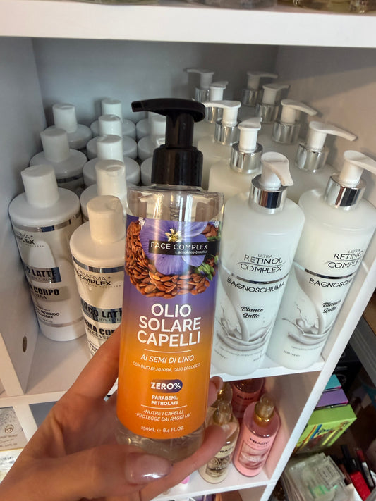 Olio Solare Capelli ai Semi di Lino – Protezione & Nutrimento Anti-UV