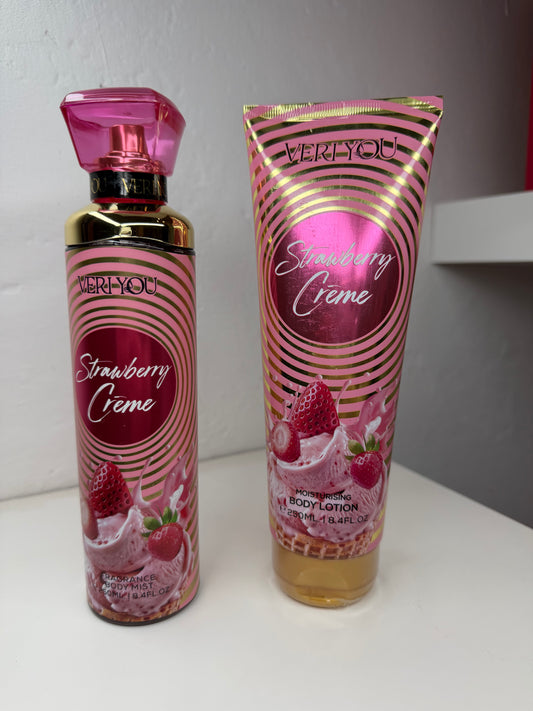 Strawberry Crème Set – Body Mist + Crema Corpo 250 ml 🍓✨