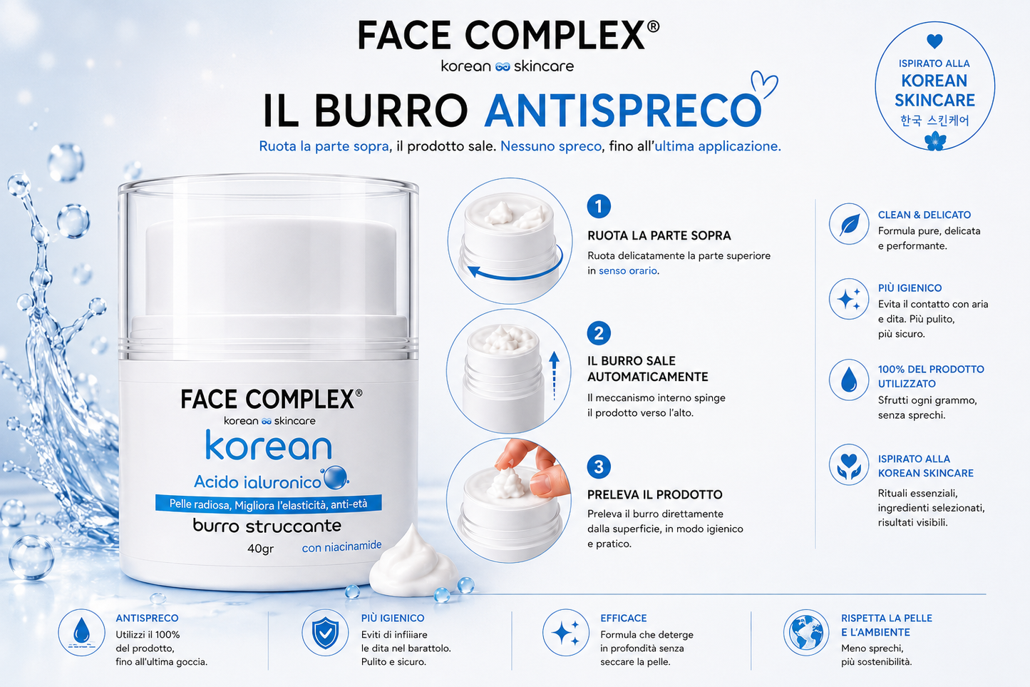 Burro Struccante Coreano all’Acido Ialuronico –  Korean Skincare